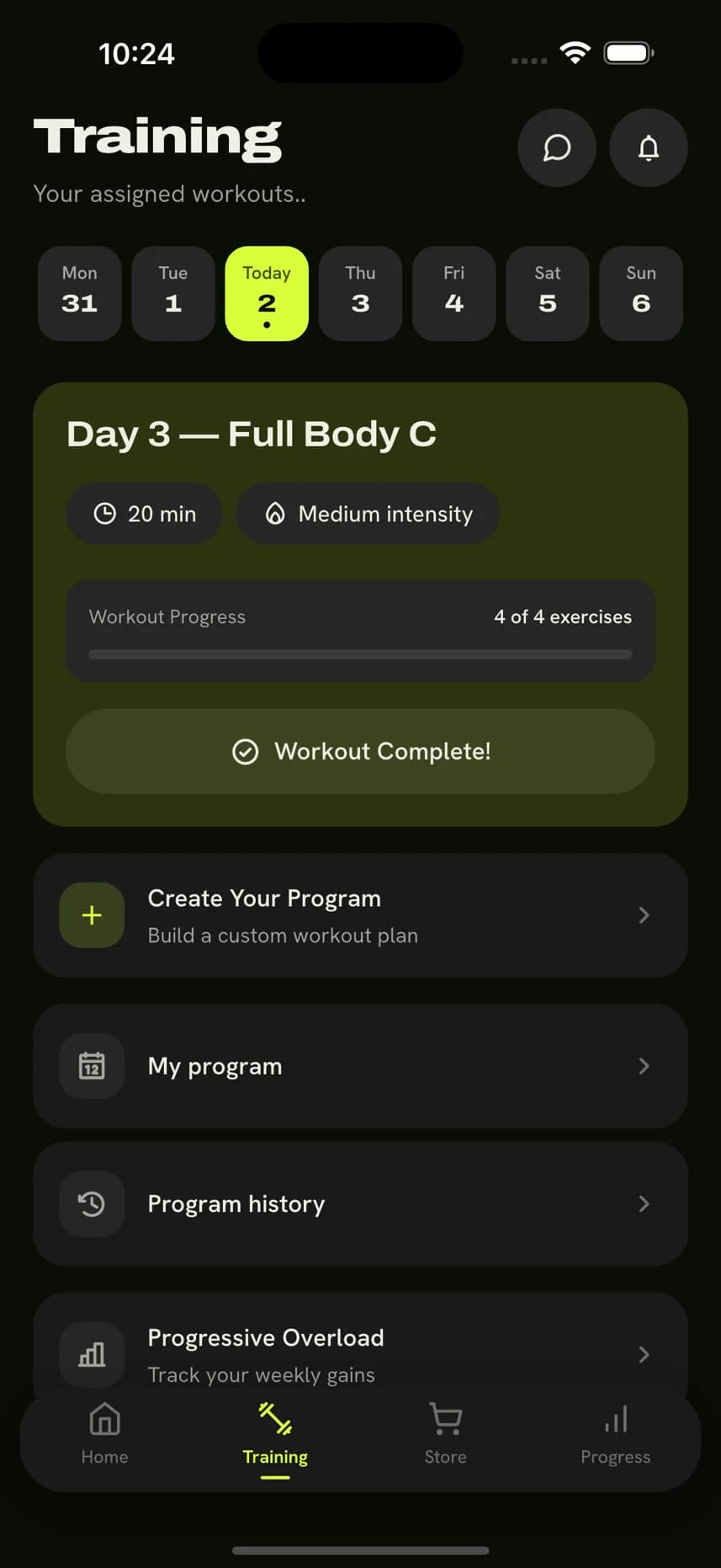 Dextra app — Training